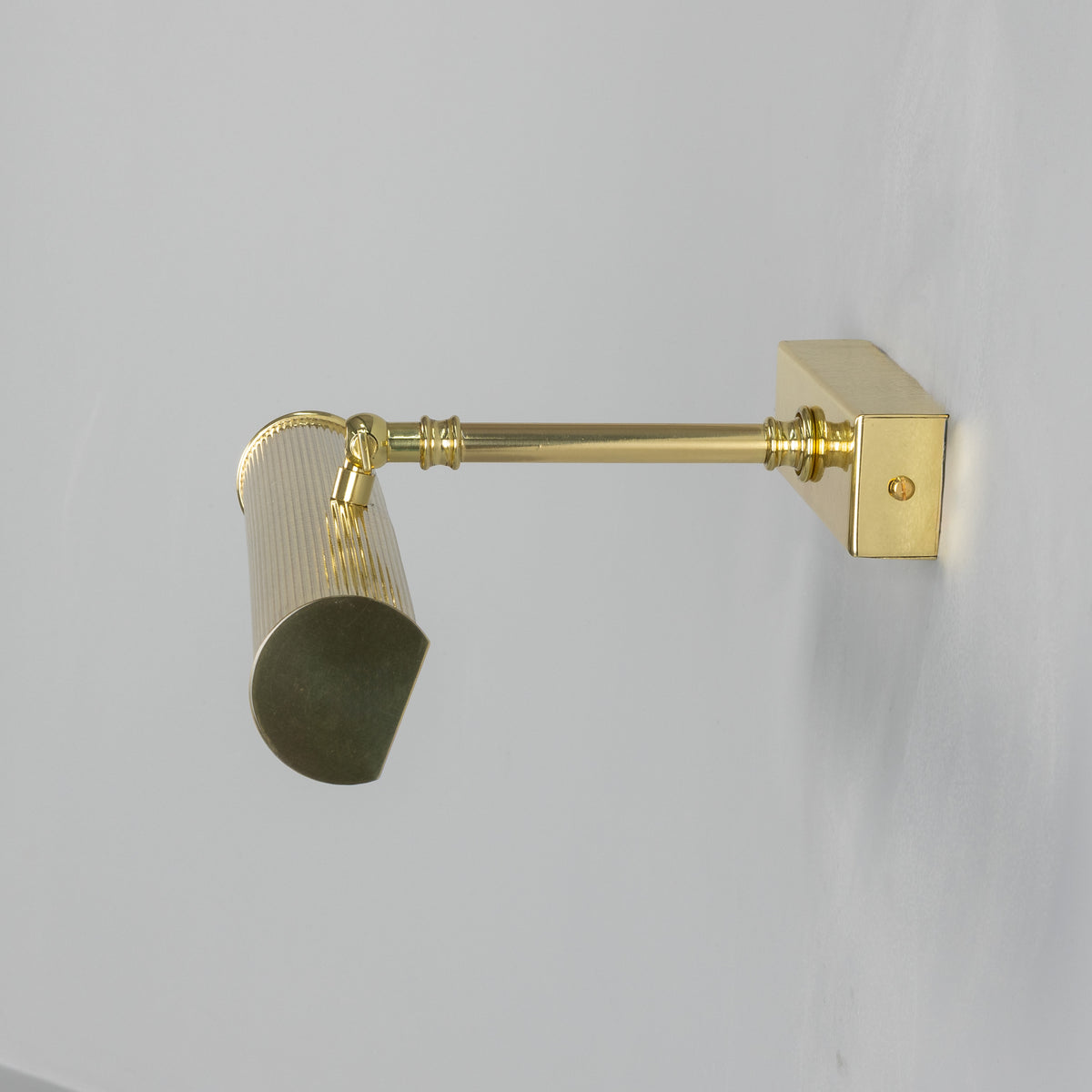 Cambridge Adjustable Reeded 355mm Solid Brass Picture Light in Polished Brass