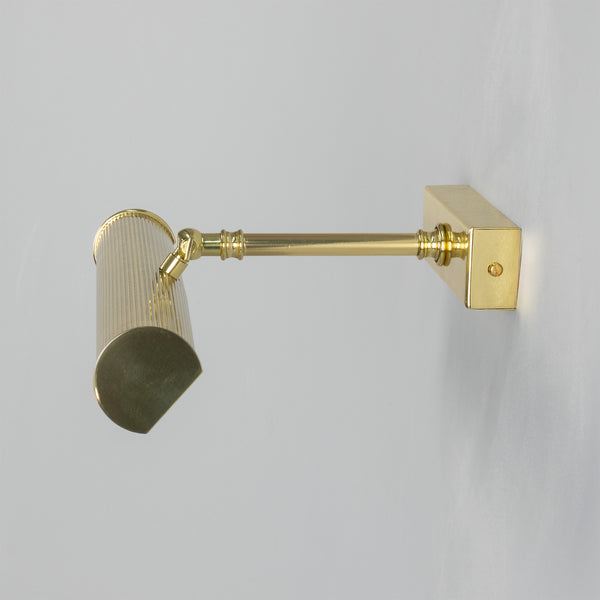 Cambridge Adjustable Reeded 355mm Solid Brass Picture Light in Polished Brass