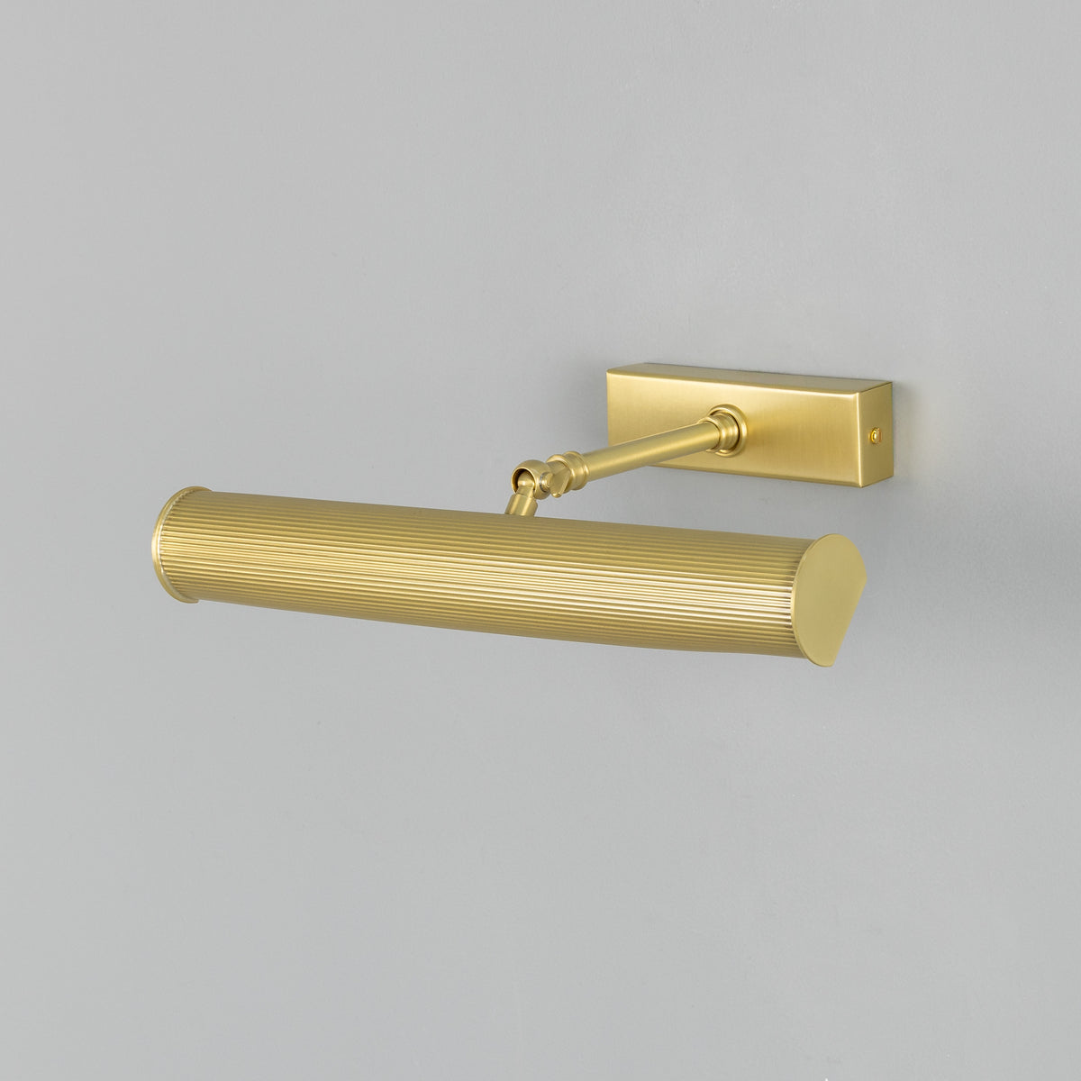 Cambridge Adjustable Reeded 355mm Solid Brass Picture Light in Satin Brass