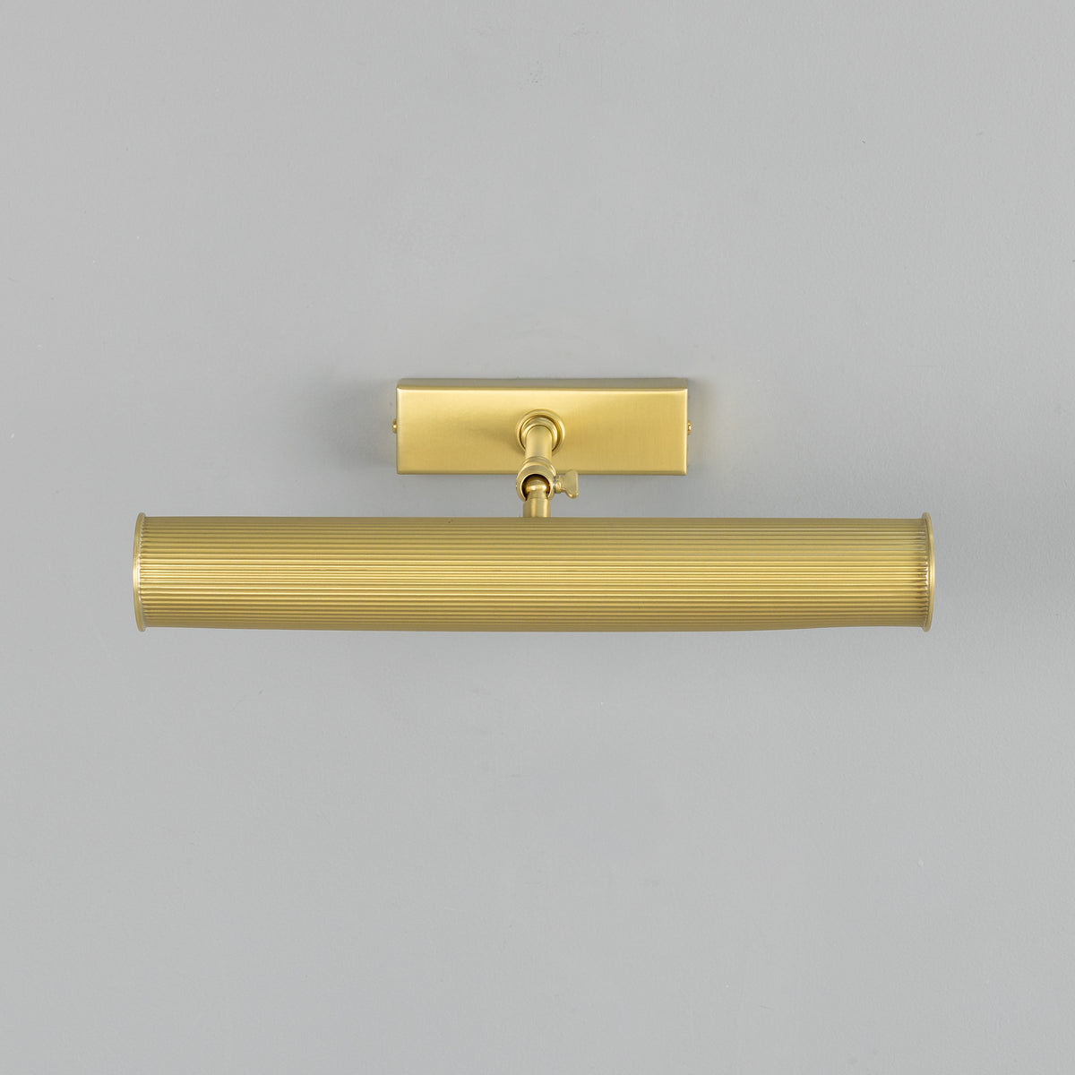 Cambridge Adjustable Reeded 355mm Solid Brass Picture Light in Satin Brass