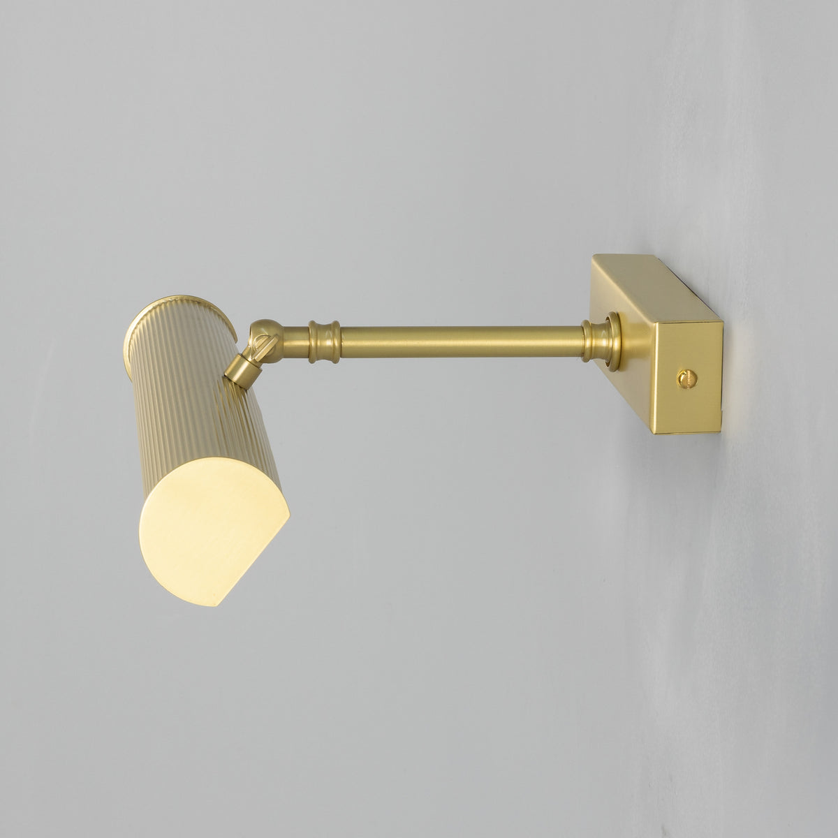 Cambridge Adjustable Reeded 355mm Solid Brass Picture Light in Satin Brass
