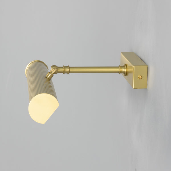 Cambridge Adjustable Reeded 355mm Solid Brass Picture Light in Satin Brass
