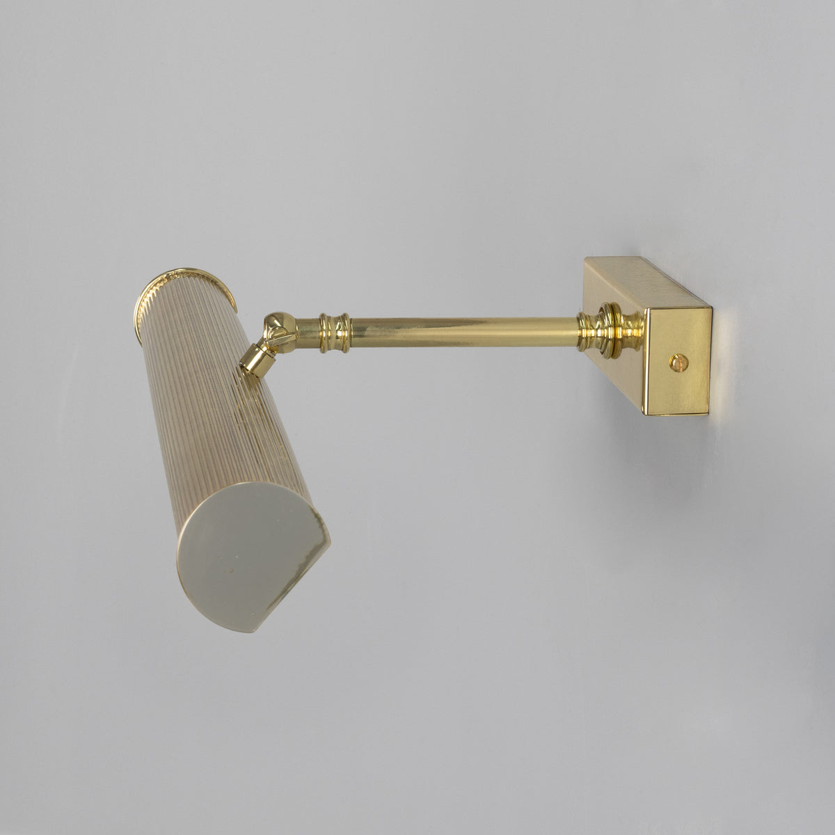Cambridge Adjustable Reeded 505mm Solid Brass Picture Light in Polished Brass