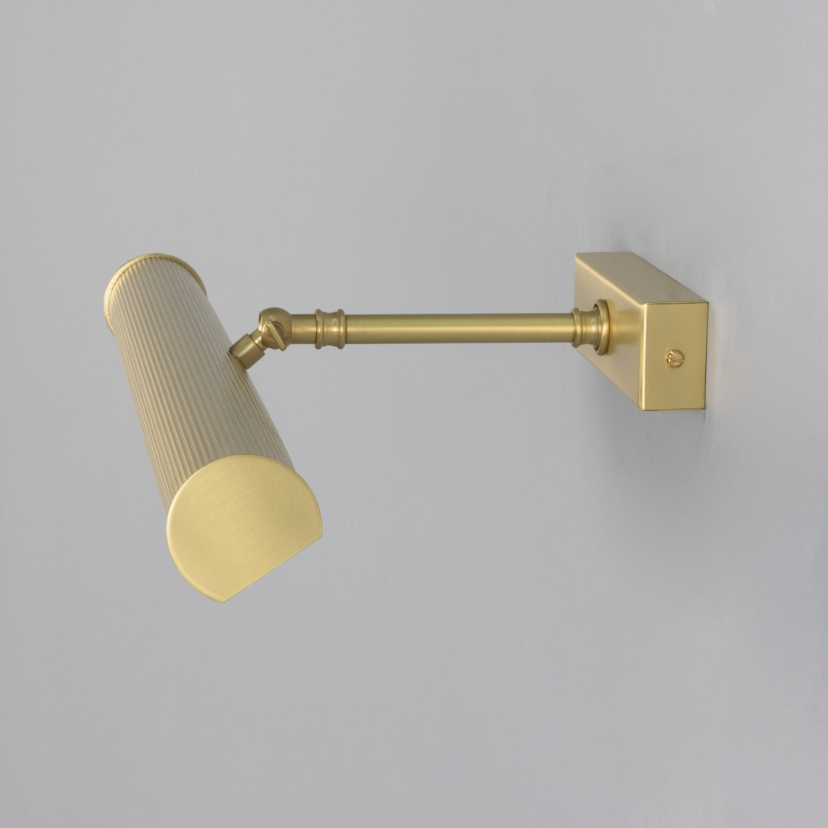 Cambridge Adjustable Reeded 505mm Solid Brass Picture Light in Satin Brass