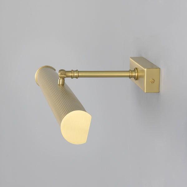 Cambridge Adjustable Reeded 505mm Solid Brass Picture Light in Satin Brass