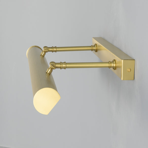 Cambridge Adjustable Reeded 605mm Solid Brass Picture Light in Satin Brass