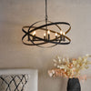 Nitya Eight Light Pendant Chandelier in Matt Black