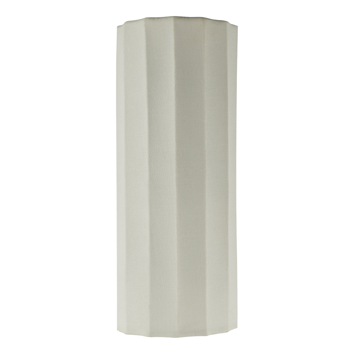 White pleated fabric column on a white background
