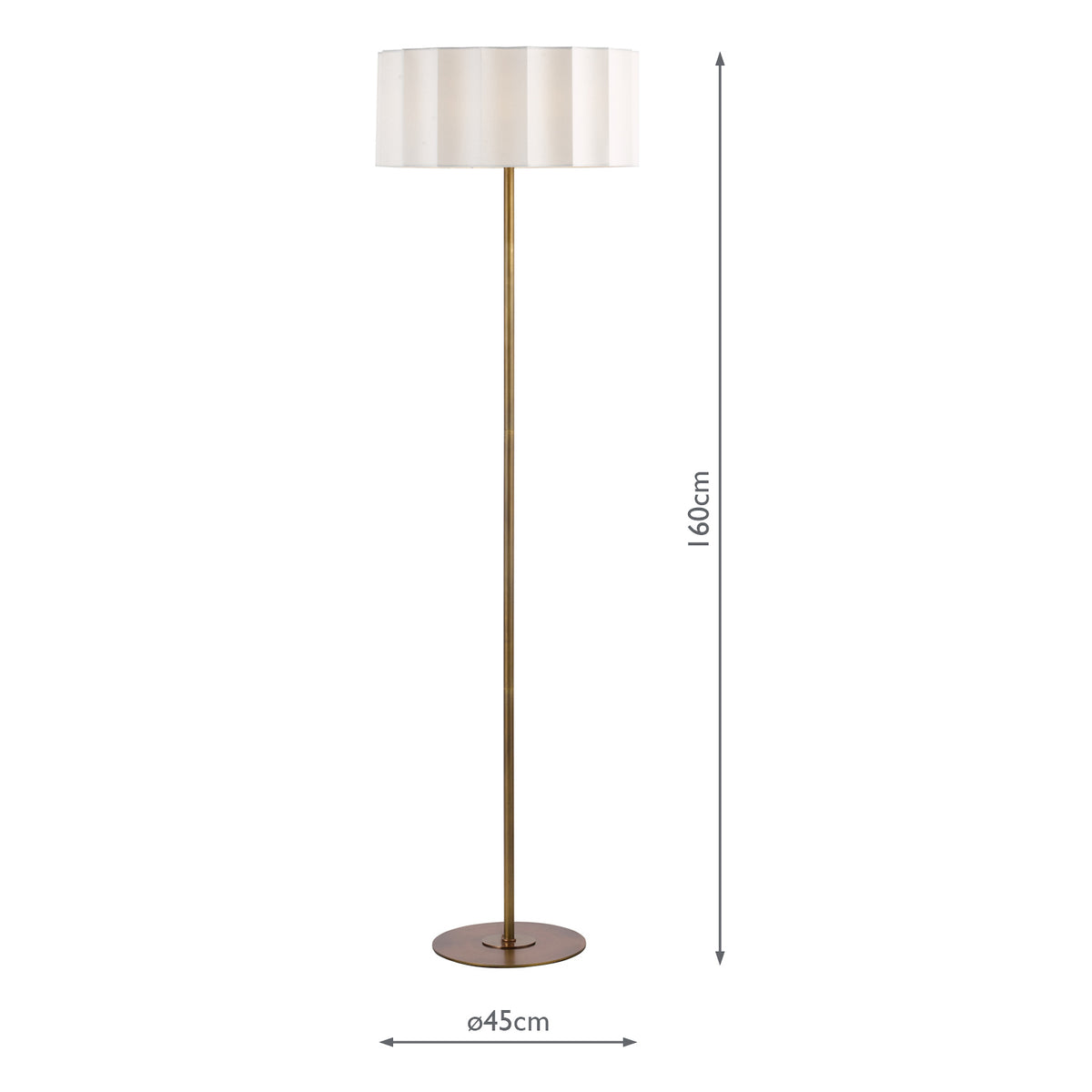 Noura Floor lamp in Antique Bronze with Ivory Shade