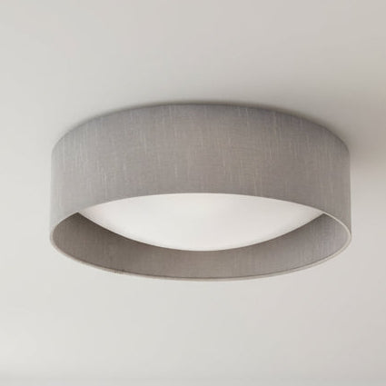 Grey fabric ceiling light with a white diffuser