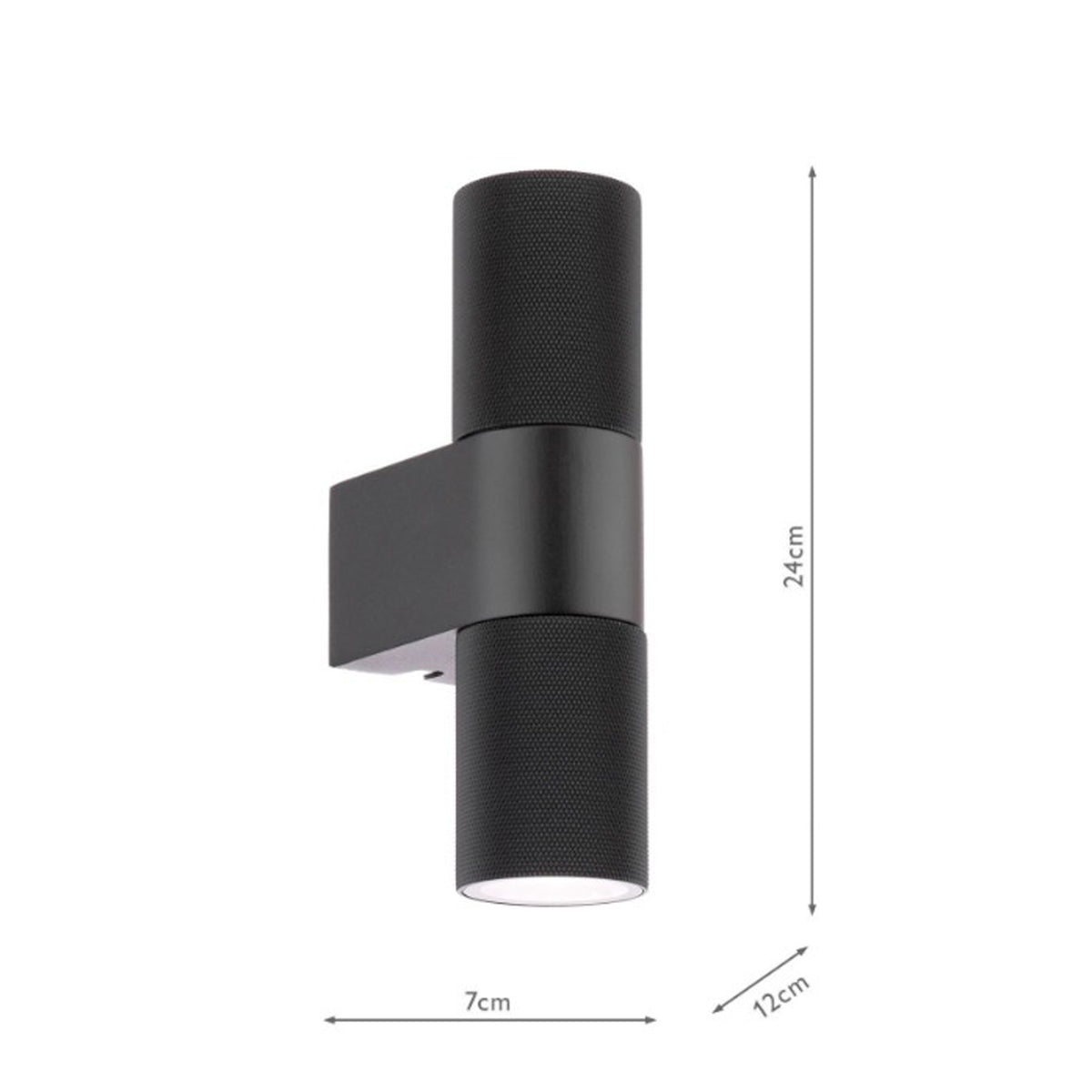 Obi IP54 Up and Down Wall Light In Black