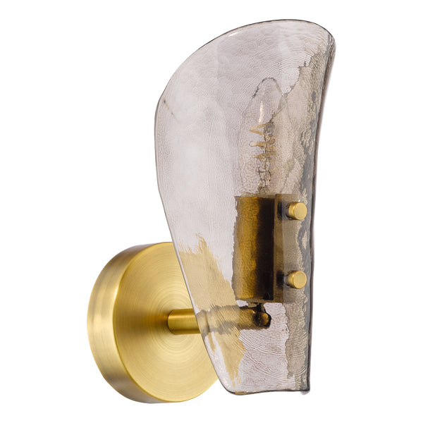 Ordelle Adjustable Switched Wall Light in Antique Bronze with Tea Smoked Glass Shade