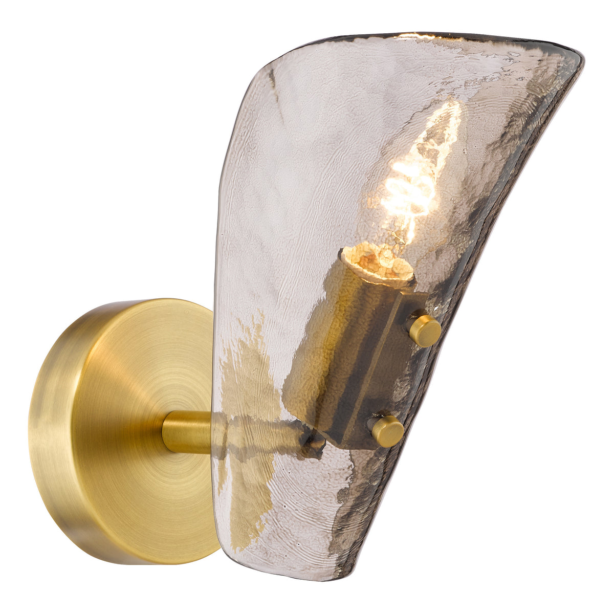 Ordelle Adjustable Switched Wall Light in Antique Bronze with Tea Smoked Glass Shade