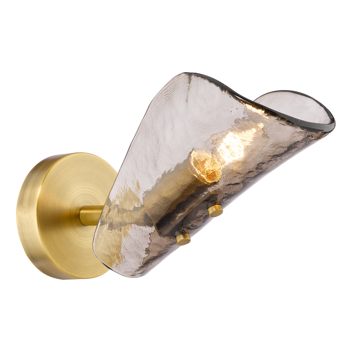 Ordelle Adjustable Switched Wall Light in Antique Bronze with Tea Smoked Glass Shade