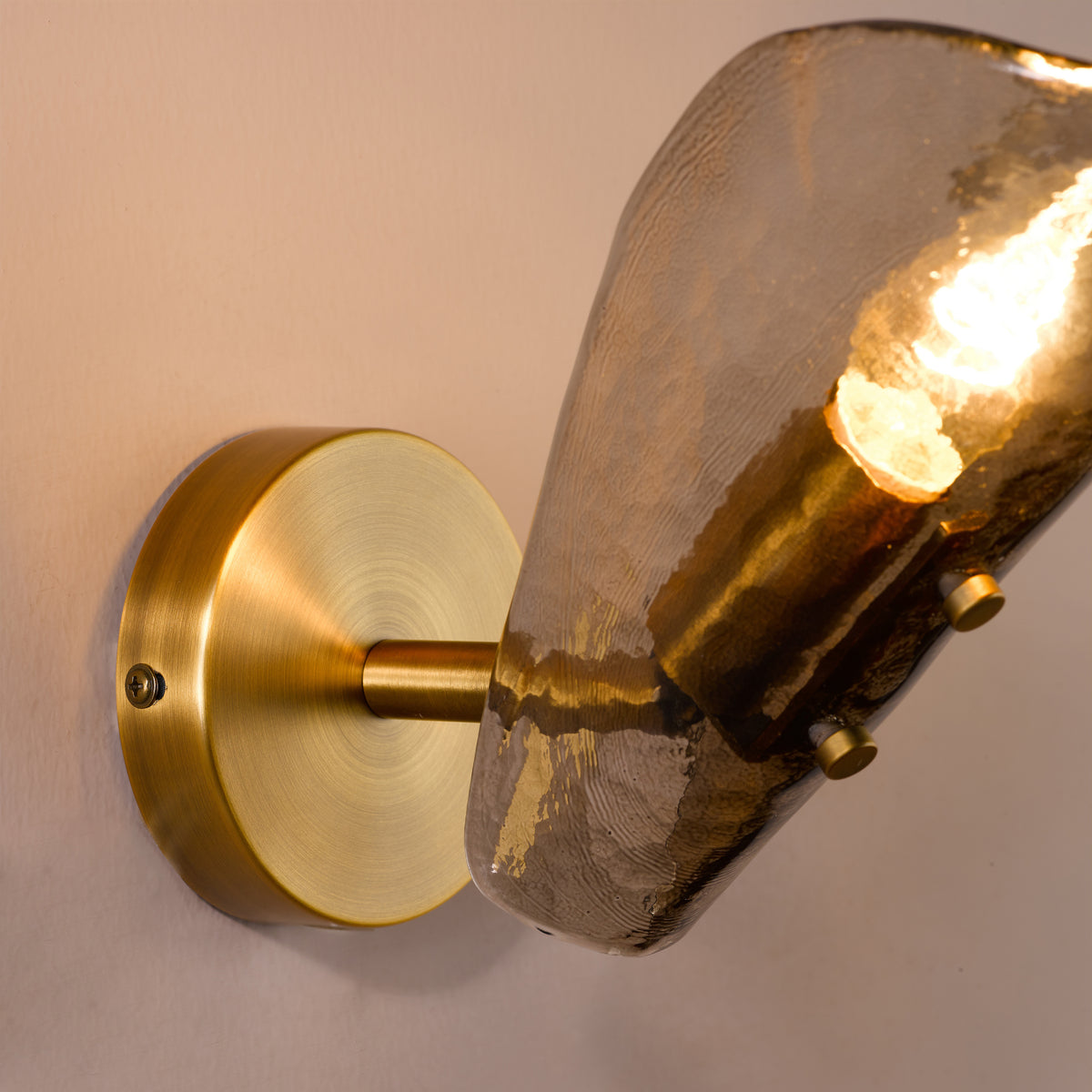 Ordelle Adjustable Switched Wall Light in Antique Bronze with Tea Smoked Glass Shade
