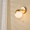 Orlena Switched Wall Light In Satin Gold with Opal Glass Shade