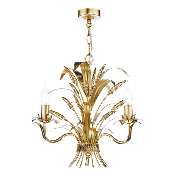 Phaedra Three Light Pendant Chandelier in Gold