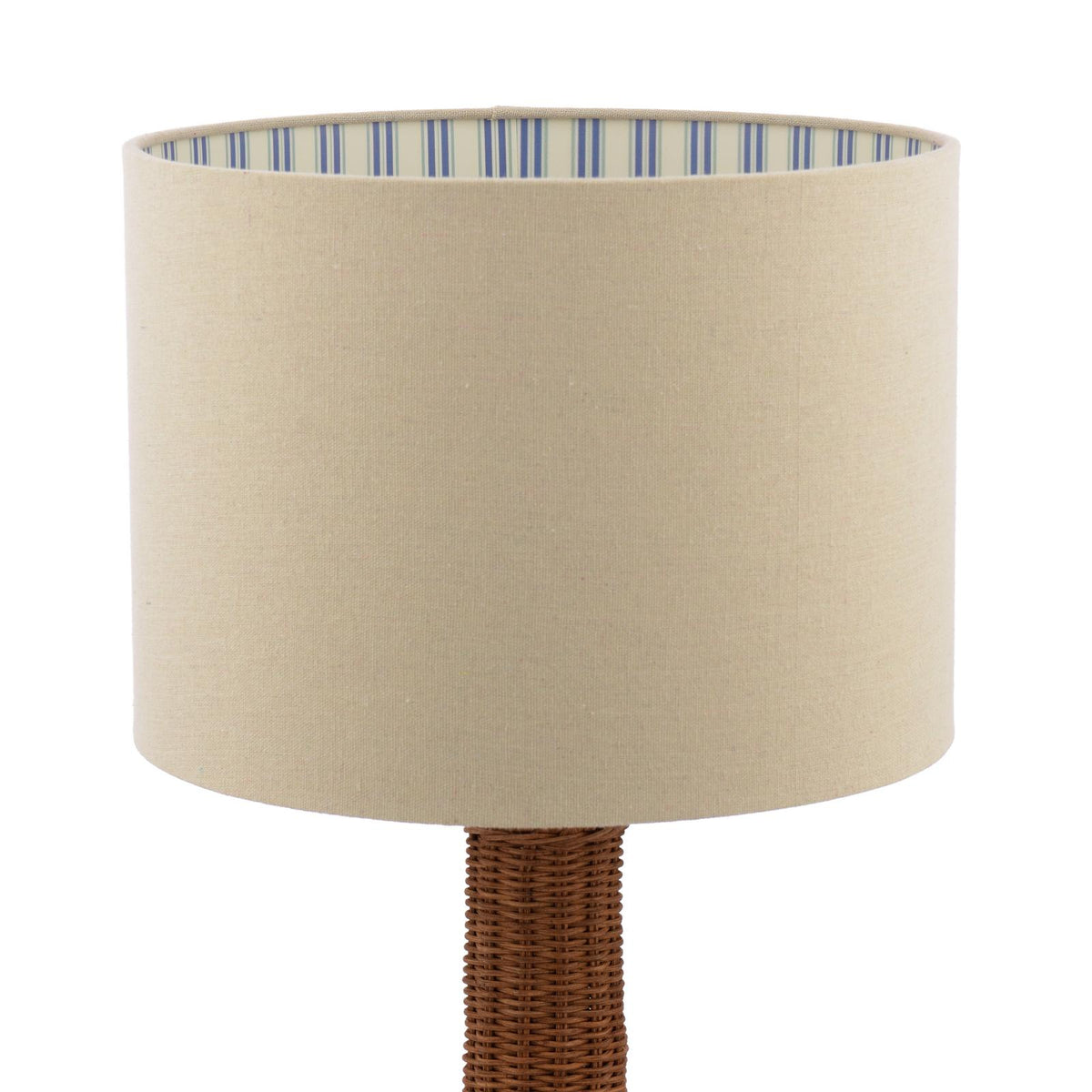Portree Rattan Table Lamp with Natural Linen Drum Shade
