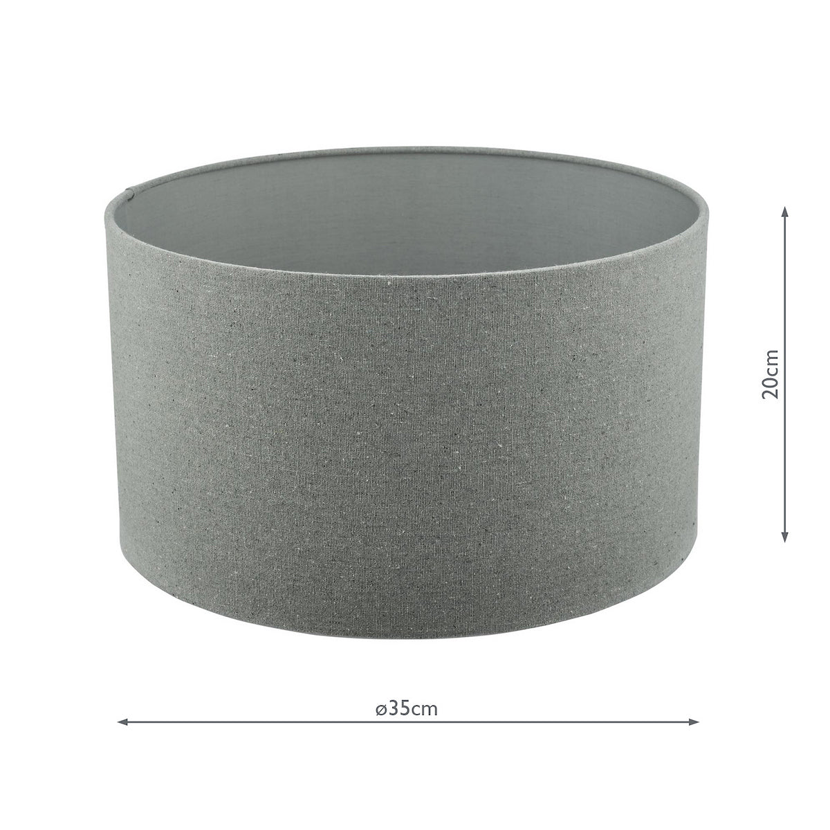 Gray cylindrical lampshade with a diameter of 35cm and a height of 20cm.