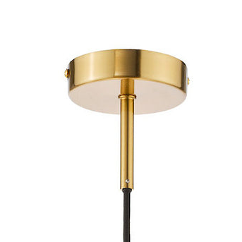 Brass ceiling rose with black cable