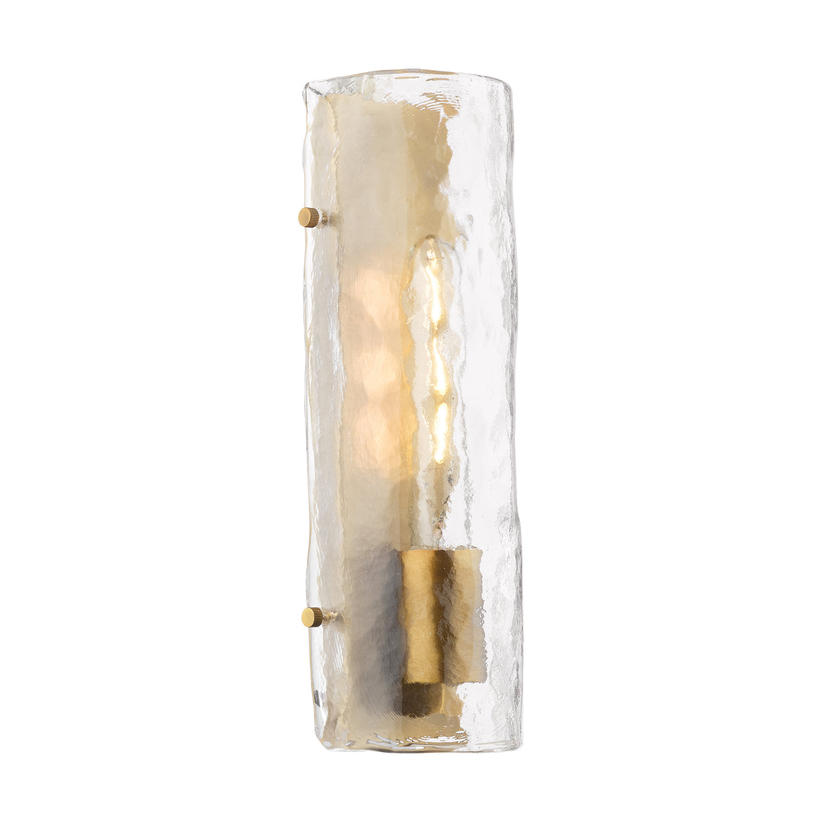 Ravis Wall Light in Antique Bronze with Textured Glass Shade