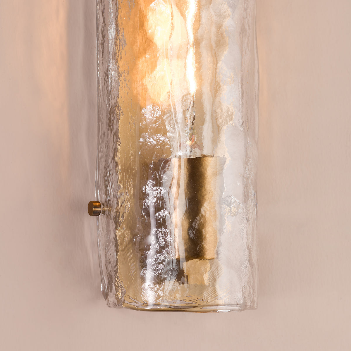 Ravis Wall Light in Antique Bronze with Textured Glass Shade