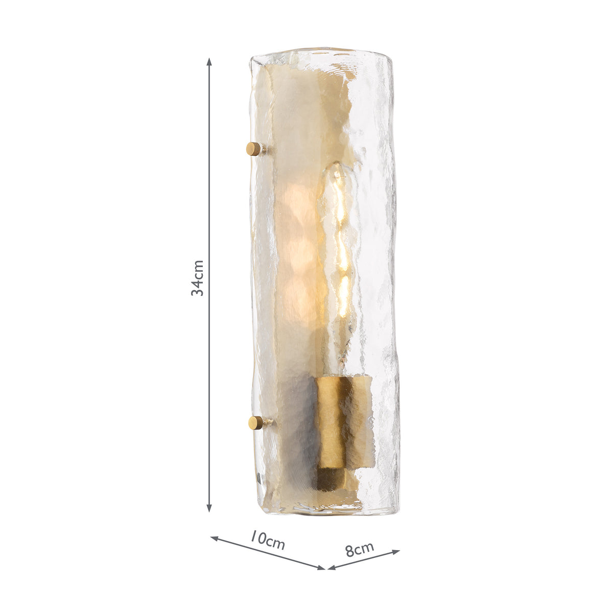 Ravis Wall Light in Antique Bronze with Textured Glass Shade
