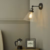 Ray Wall Light in Antique Nickel with Clear Glass Shade