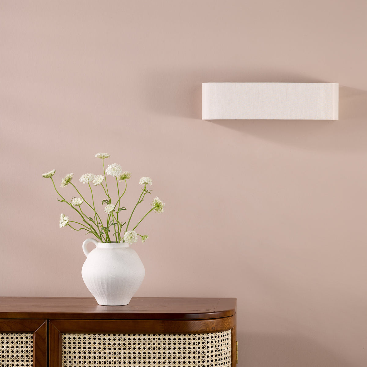 Ronda Wall Light with Taupe Silk Shade