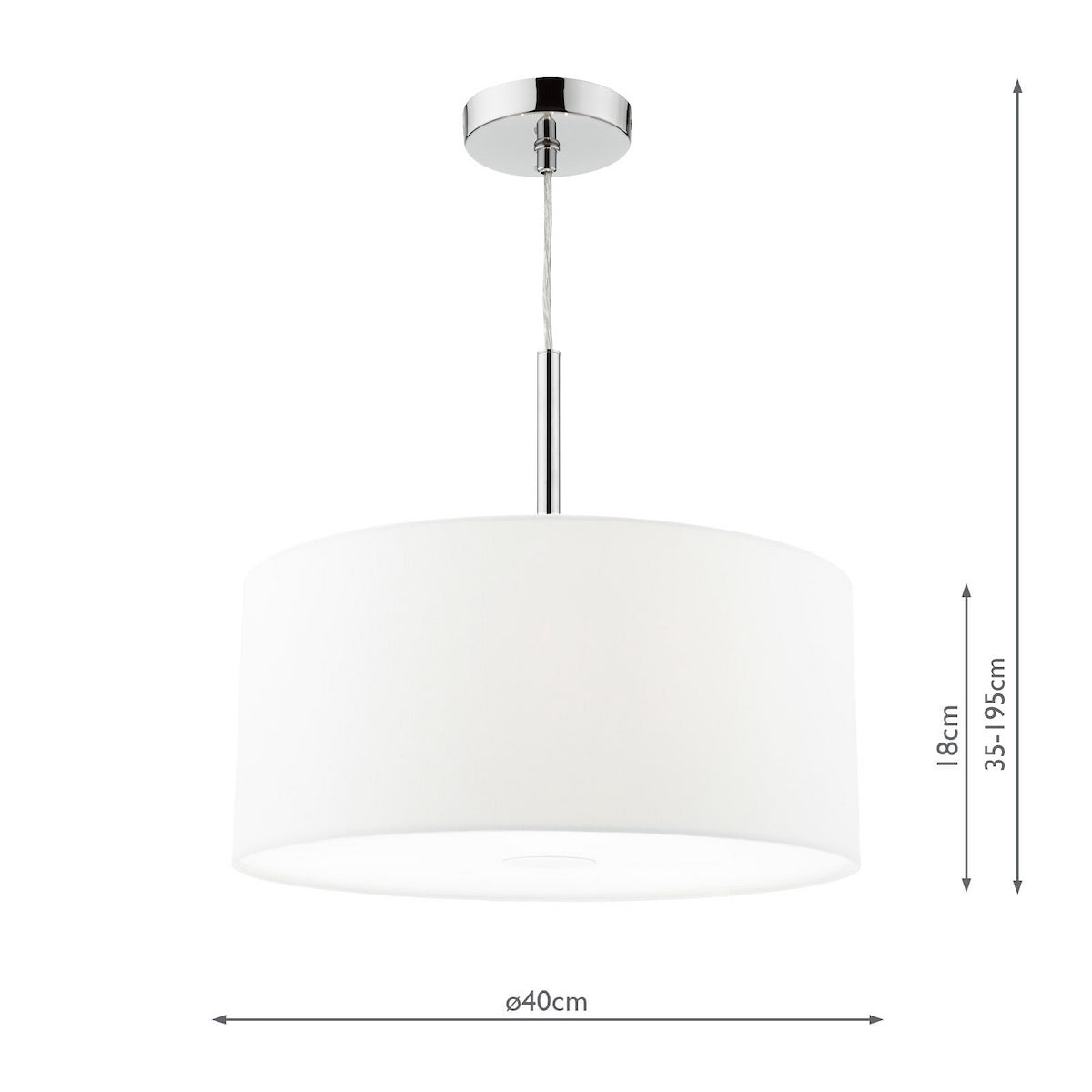 Ronda Three Light Faux Silk Pendant in White