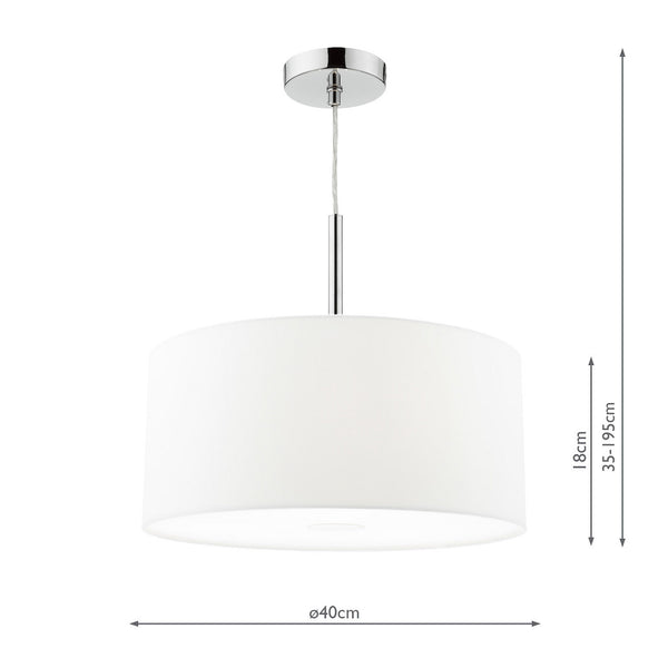 Ronda Three Light Faux Silk Pendant in White