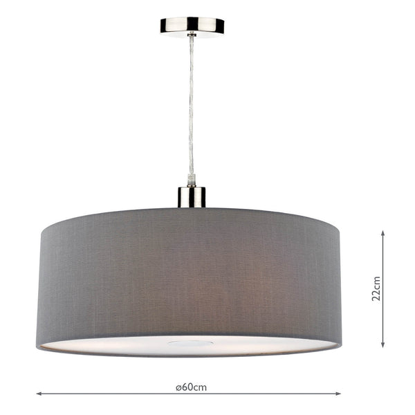 Ronda Large Pendant Shade in Slate Grey