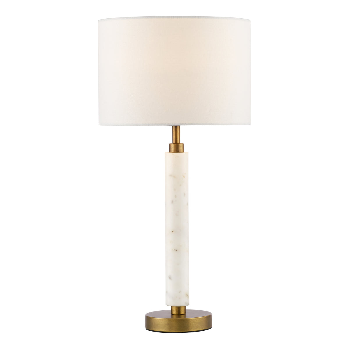 Ruperta Marble Table Lamp in Antique Bronze & Marble & Ivory Linen Shade