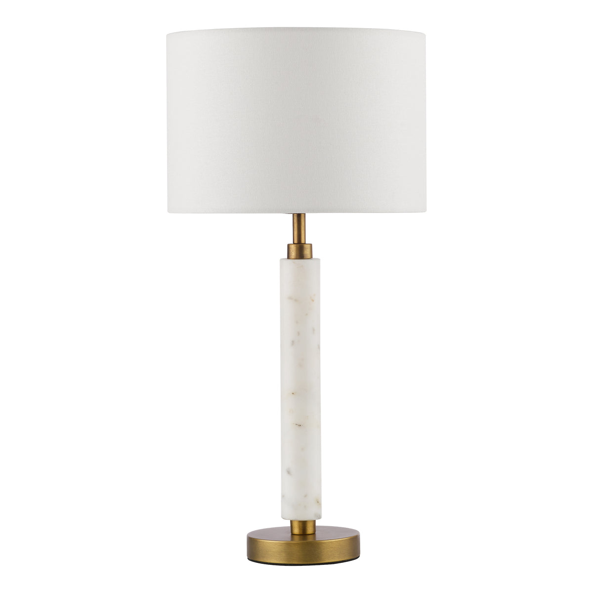 Ruperta Marble Table Lamp in Antique Bronze & Marble & Ivory Linen Shade