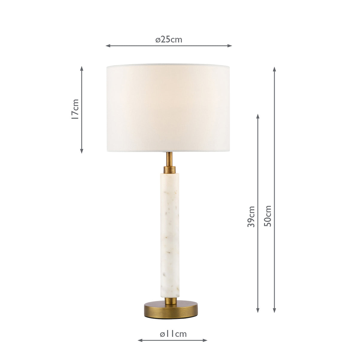 Ruperta Marble Table Lamp in Antique Bronze & Marble & Ivory Linen Shade