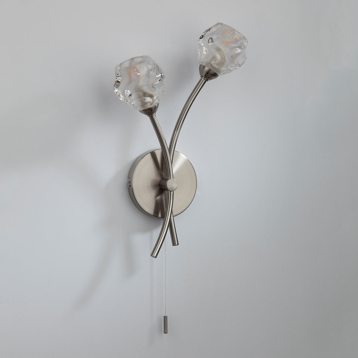 Seattle Double Wall Light in Satin Chrome