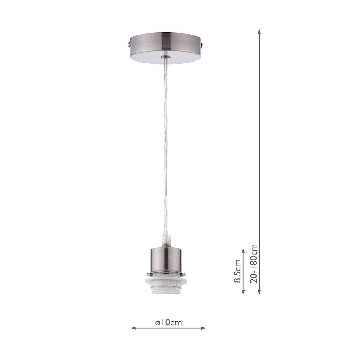 Suspension Kit in Antique Chrome with Clear Cable