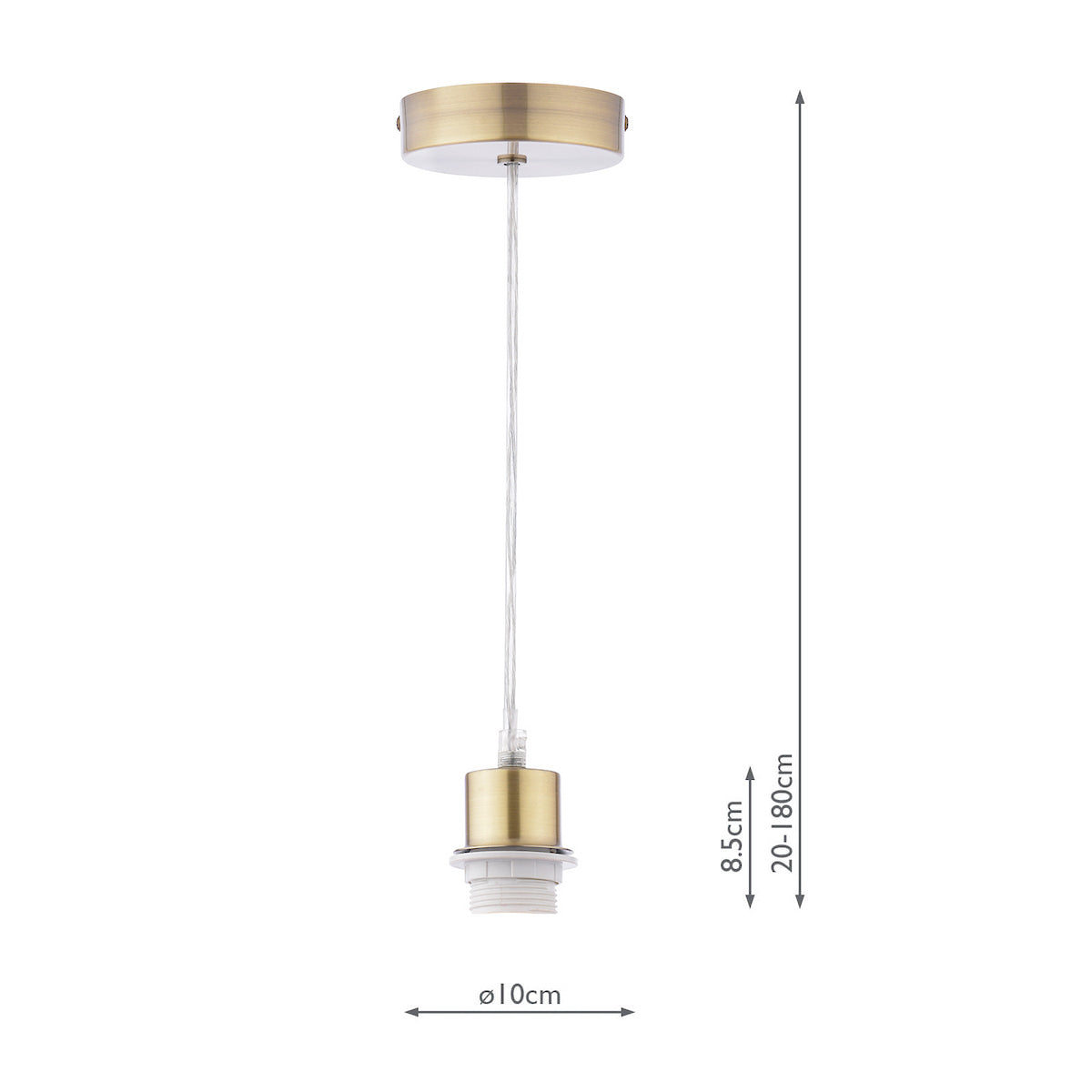 Suspension Kit in Antique Brass with Clear Cable