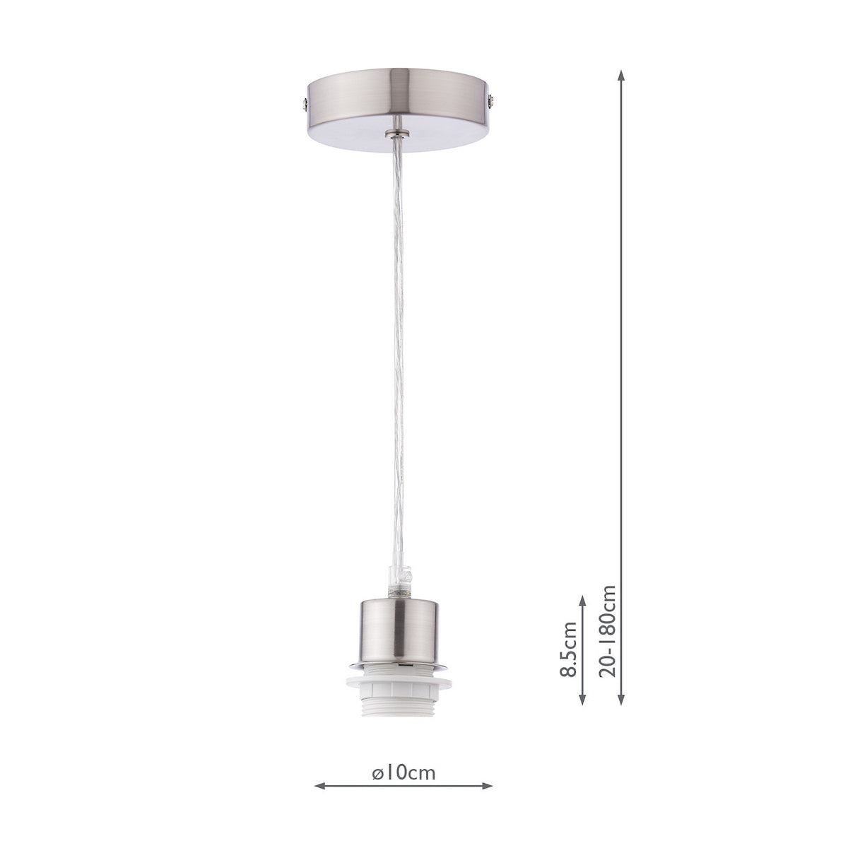 Suspension Kit in Satin Chrome with Clear Cable