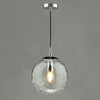 Ripple Single Pendant In Polished Chrome With Clear Ripple Glass Shade