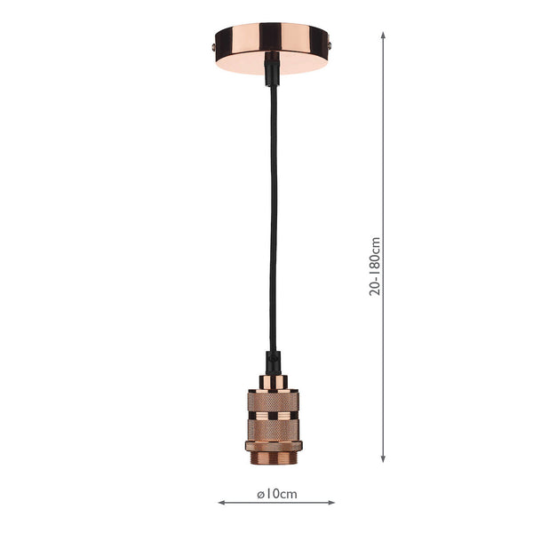 Suspension Kit in Copper with Black Cable (60w max)