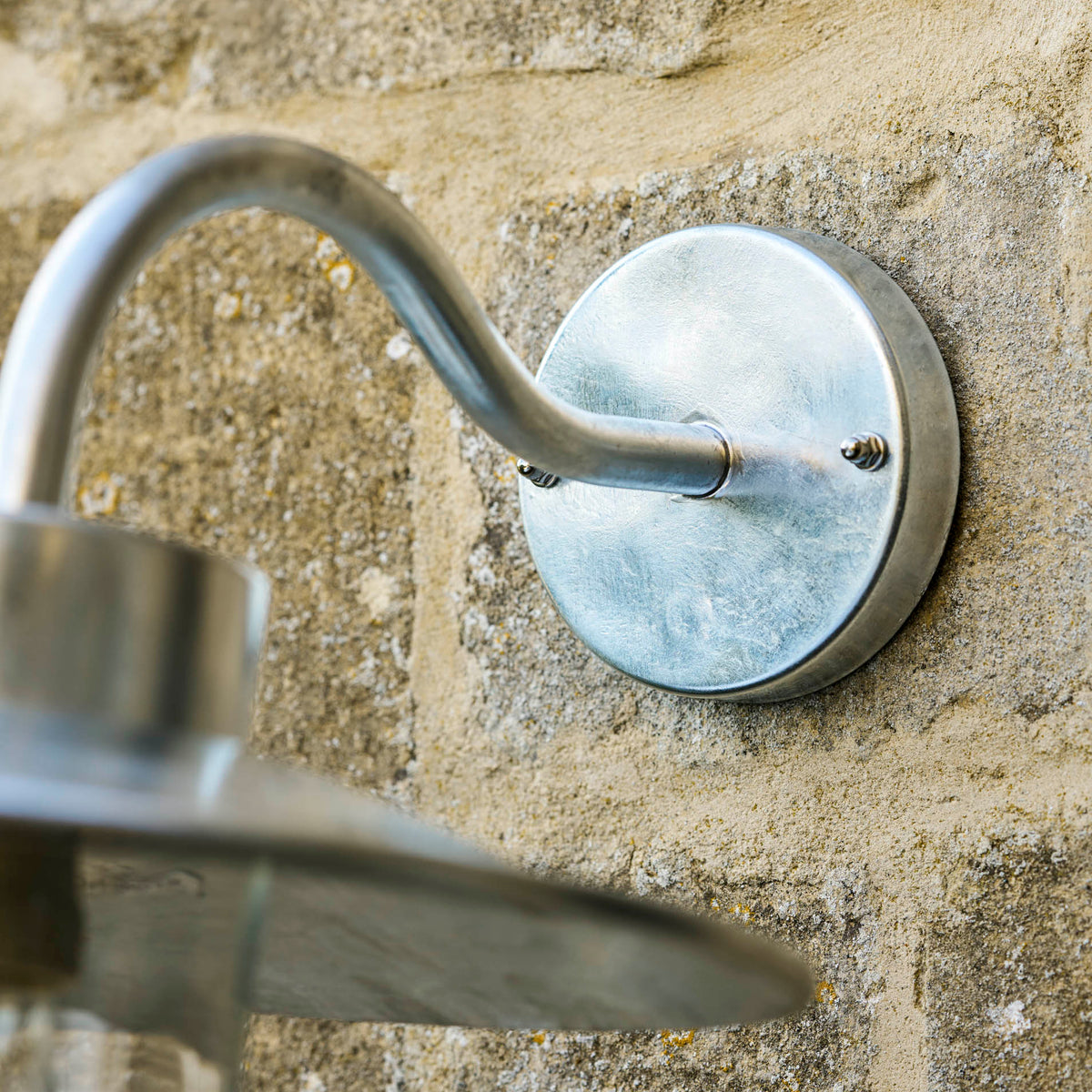 St Ives Swan Neck Exterior Galvanised Wall Light