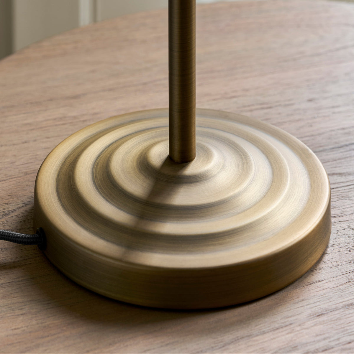 Peartree Antique Bronze Table Lamp With Natural Shade