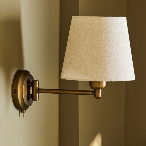 Peartree Single Switched Wall Light in Antique Bronze
