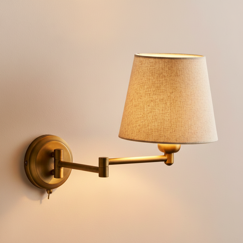 Peartree Single Swing Arm Switched Wall Light in Antique Bronze by Garden Trading Lighting