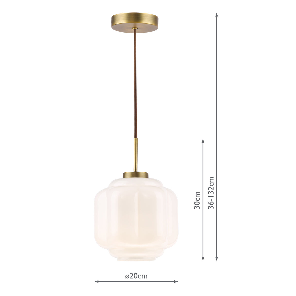 Sumitra Small Antique Bronze Pendant with Opal Glass Shade