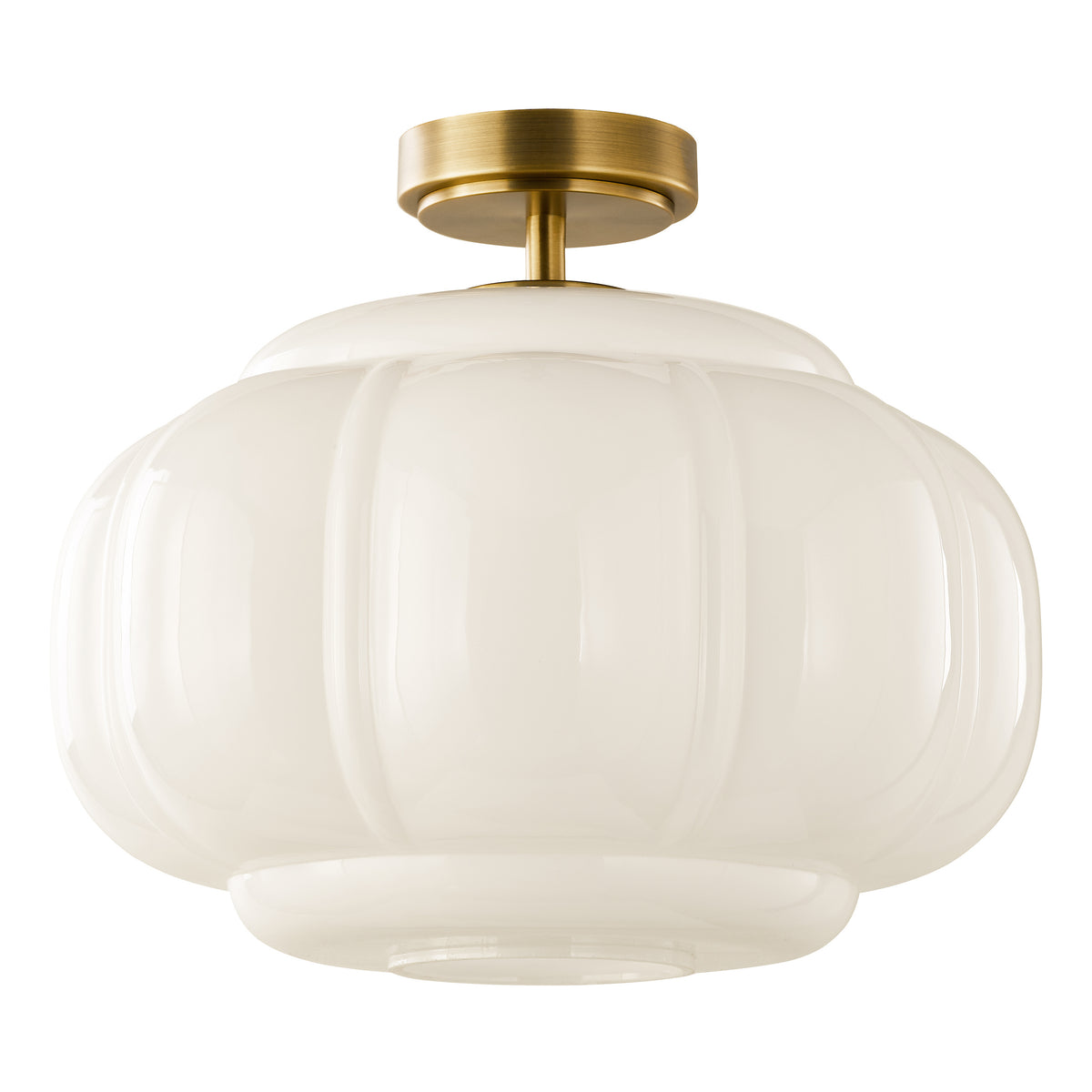 Sumitra Semi Flush Ceiling Light Antique Bronze Pendant with Opal Glass Shade