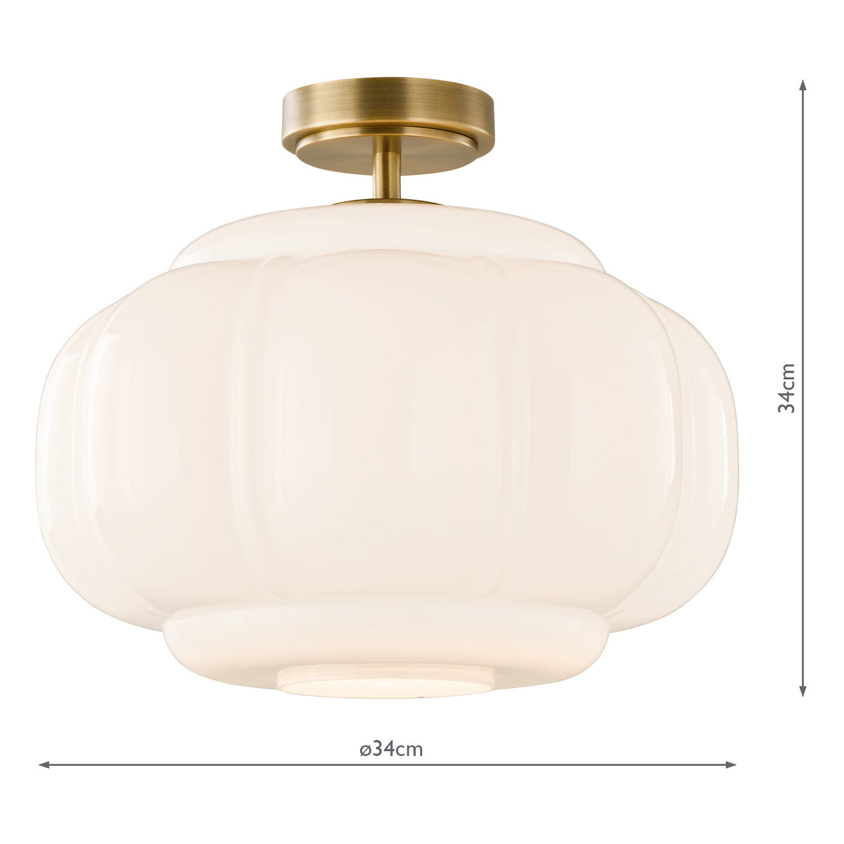 Sumitra Semi Flush Ceiling Light Antique Bronze Pendant with Opal Glass Shade