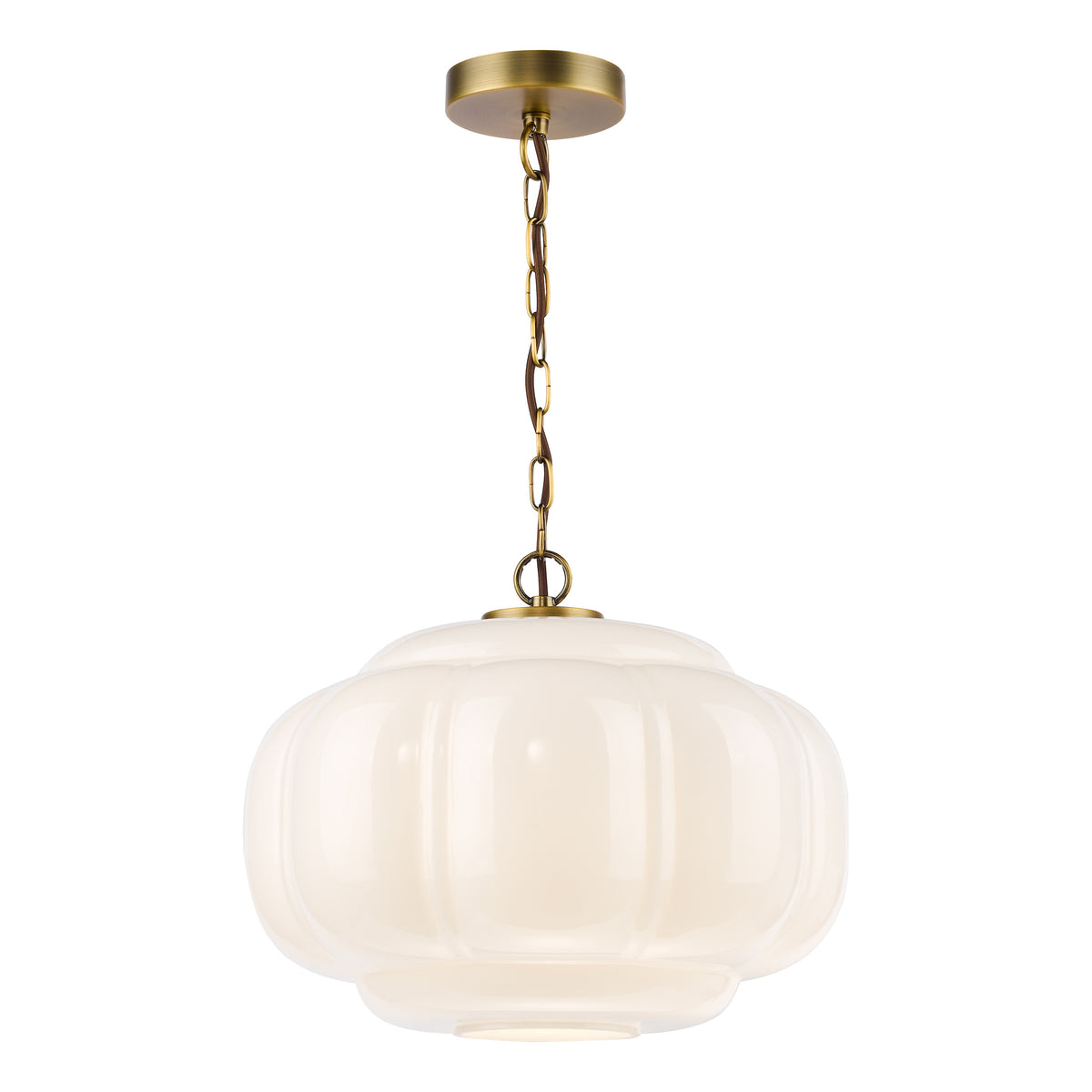 Sumitra Large Antique Bronze Pendant with Opal Glass Shade