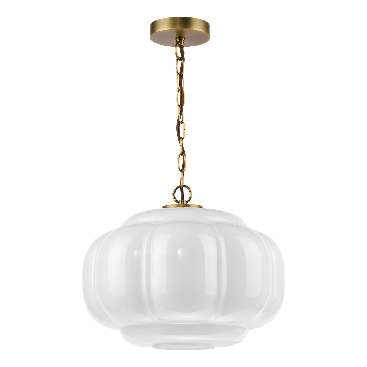Sumitra Large Antique Bronze Pendant with Opal Glass Shade